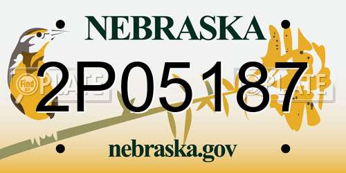 2P05187 Nebraska License Plate