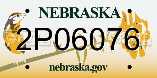 2P06076 Nebraska License Plate
