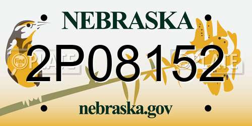 2P08152 Nebraska License Plate