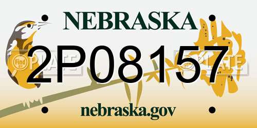 2P08157 Nebraska License Plate