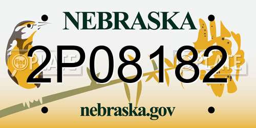 2P08182 Nebraska License Plate
