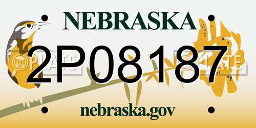 2P08187 Nebraska License Plate