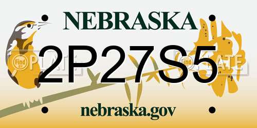 2P27S5 Nebraska License Plate