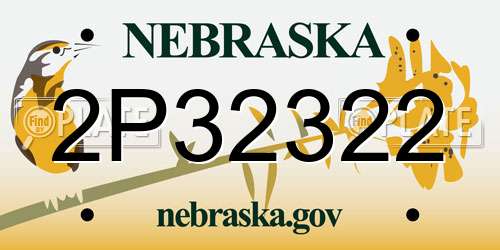2P32322 Nebraska License Plate