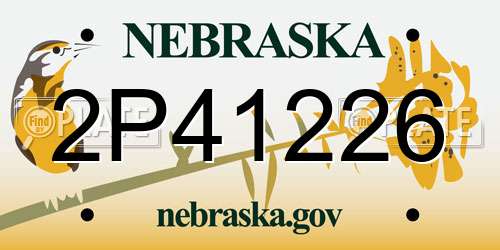 2P41226 Nebraska License Plate