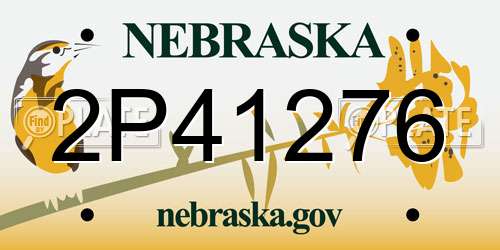 2P41276 Nebraska License Plate