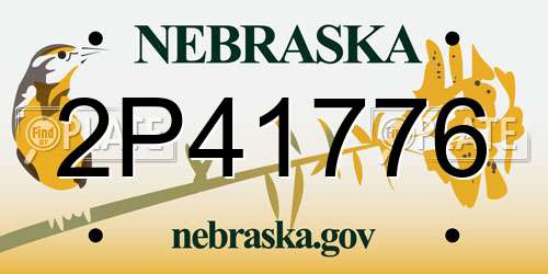 2P41776 Nebraska License Plate