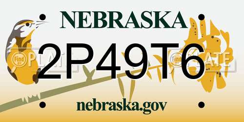 2P49T6 Nebraska License Plate