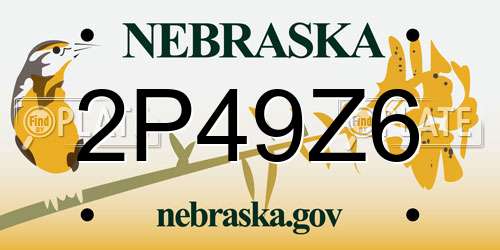 2P49Z6 Nebraska License Plate