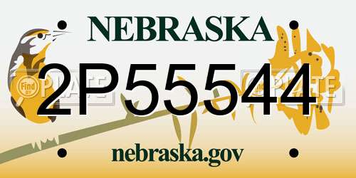 2P55544 Nebraska License Plate