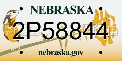 2P58844 Nebraska License Plate