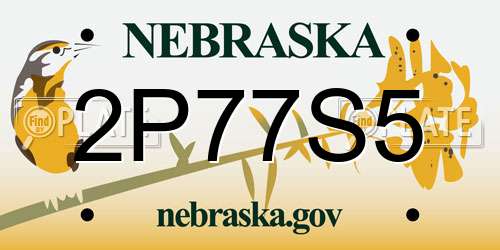 2P77S5 Nebraska License Plate