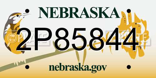 2P85844 Nebraska License Plate