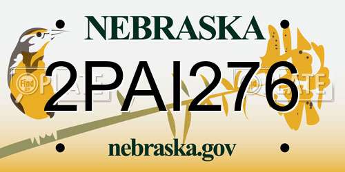 2PAI276 Nebraska License Plate