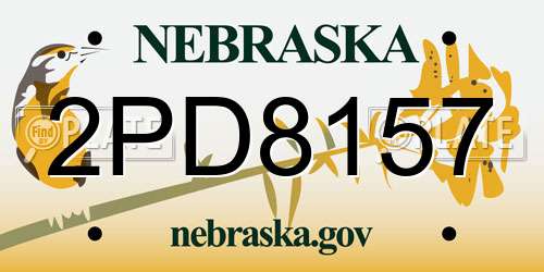 2PD8157 Nebraska License Plate
