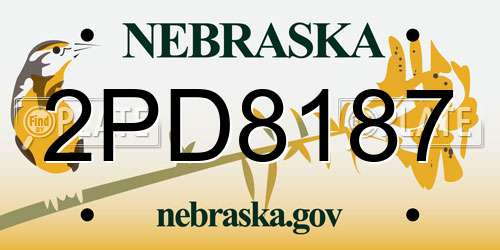 2PD8187 Nebraska License Plate