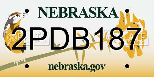 2PDB187 Nebraska License Plate