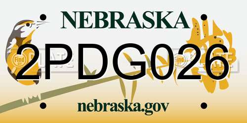 2PDG026 Nebraska License Plate