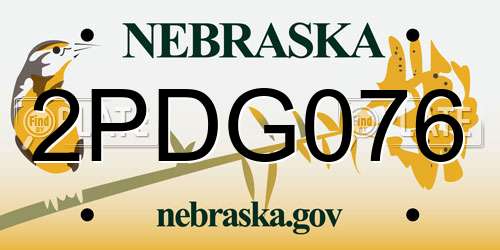 2PDG076 Nebraska License Plate
