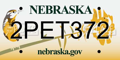 2PET372 Nebraska License Plate