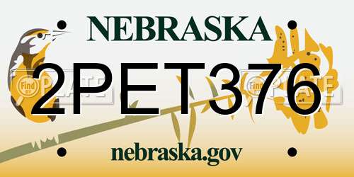 2PET376 Nebraska License Plate