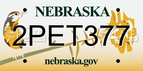 2PET377 Nebraska License Plate