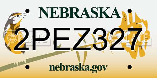 2PEZ327 Nebraska License Plate