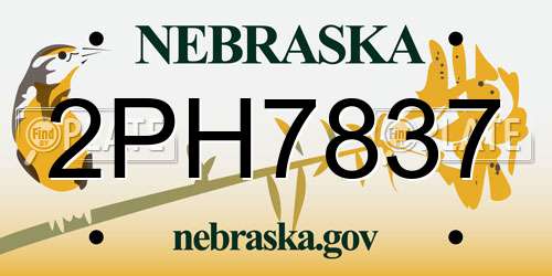 2PH7837 Nebraska License Plate