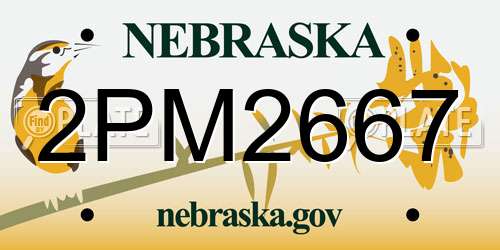 2PM2667 Nebraska License Plate