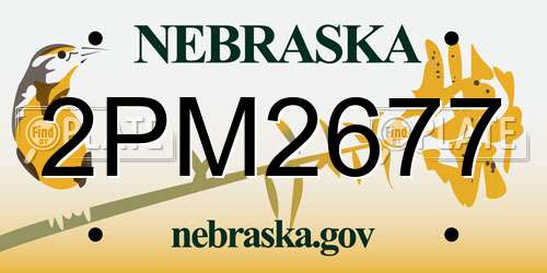 2PM2677 Nebraska License Plate