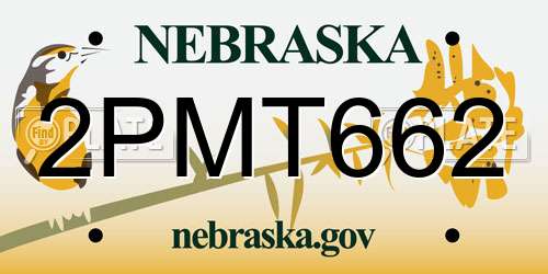 2PMT662 Nebraska License Plate