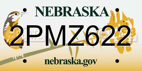 2PMZ622 Nebraska License Plate