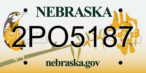 2PO5187 Nebraska License Plate