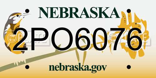 2PO6076 Nebraska License Plate