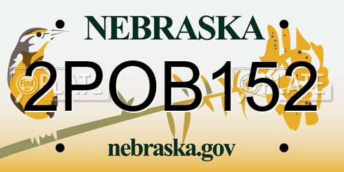 2POB152 Nebraska License Plate