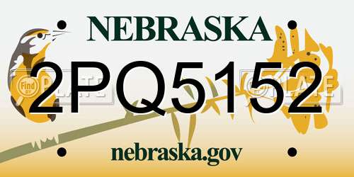 2PQ5152 Nebraska License Plate
