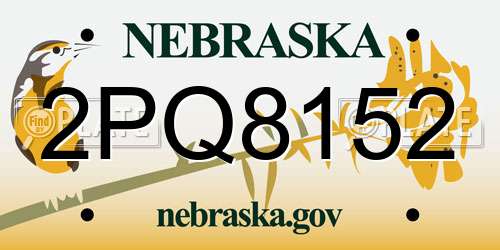2PQ8152 Nebraska License Plate