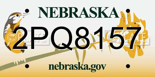 2PQ8157 Nebraska License Plate