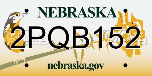 2PQB152 Nebraska License Plate