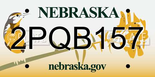 2PQB157 Nebraska License Plate
