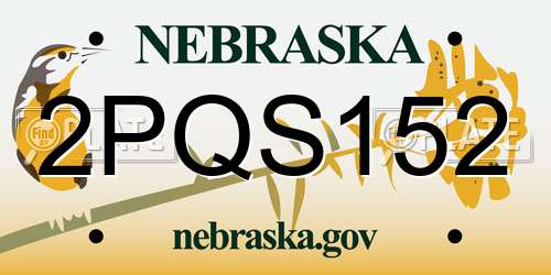 2PQS152 Nebraska License Plate