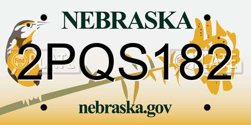 2PQS182 Nebraska License Plate