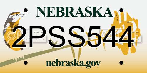 2PSS544 Nebraska License Plate