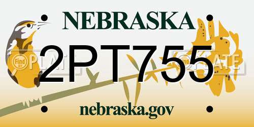 2PT755 Nebraska License Plate