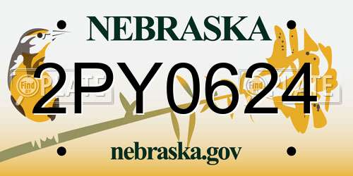 2PY0624 Nebraska License Plate