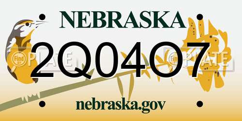 2Q04O7 Nebraska License Plate