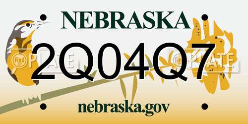 2Q04Q7 Nebraska License Plate