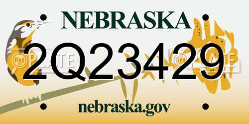 2Q23429 Nebraska License Plate