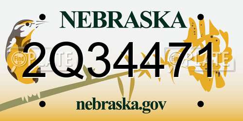 2Q34471 Nebraska License Plate