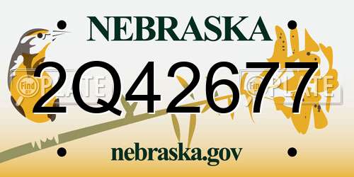 2Q42677 Nebraska License Plate